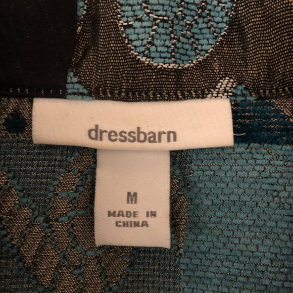 Dressbarn Jacket Womens Medium Brown Teal Patchwork Tapestry Design Blazer READ - Picture 5 of 9